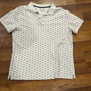 Banana Republic Cream and Navy Bicycle Polo